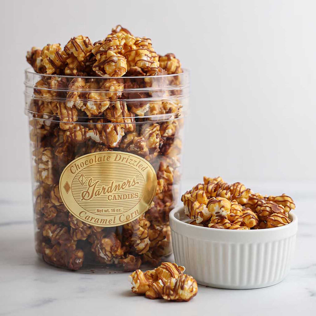 Chocolate Drizzled Caramel Corn 16 oz.