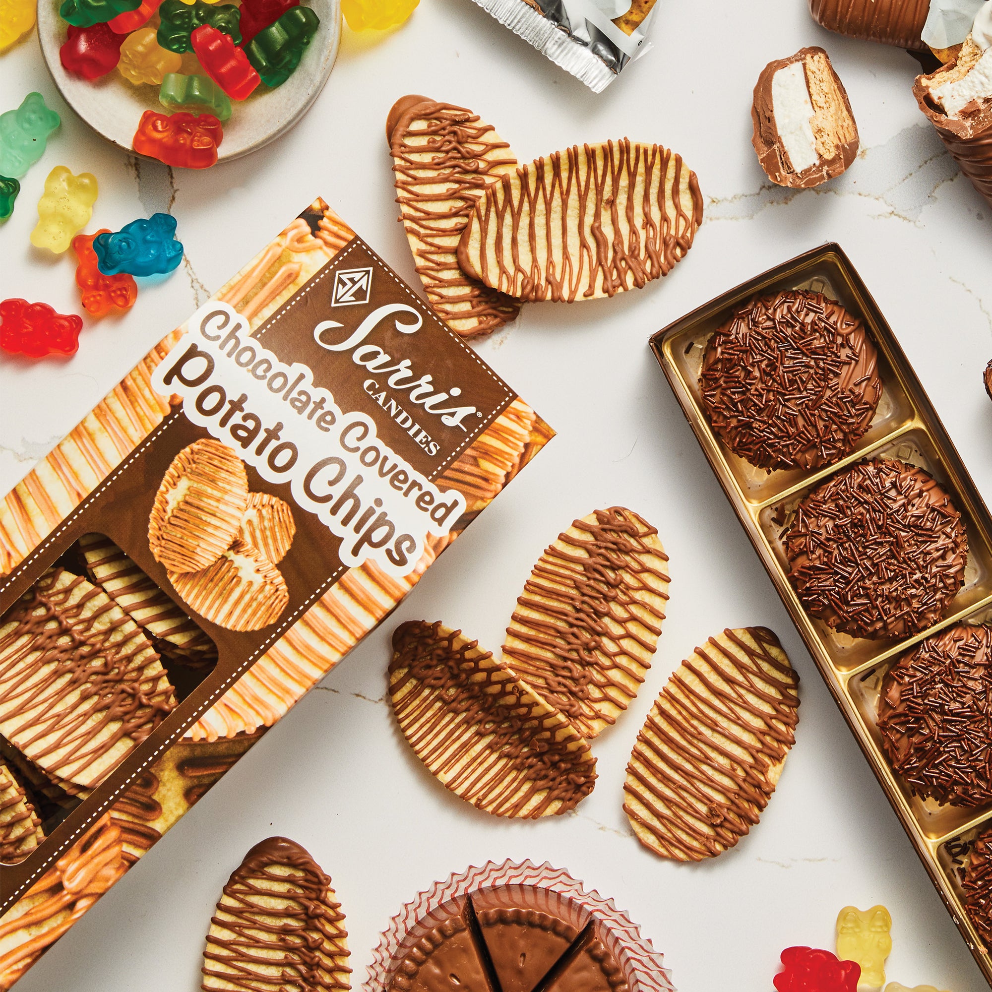 Chocolate Drizzled Potato Chips 7 oz.