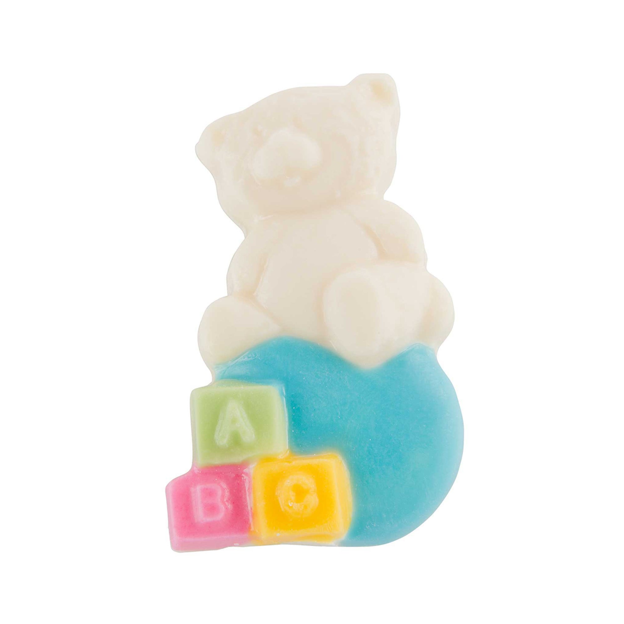 Teddy Bear w/Blocks White with Blue 1 oz. 