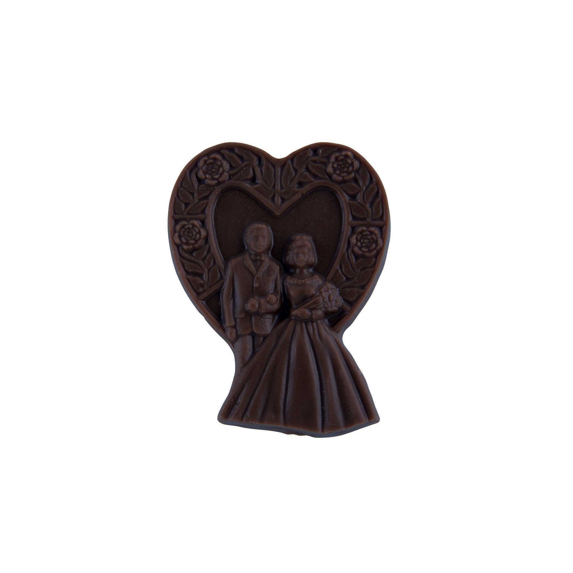 Bride & Groom Floral Heart Dark 1 oz.