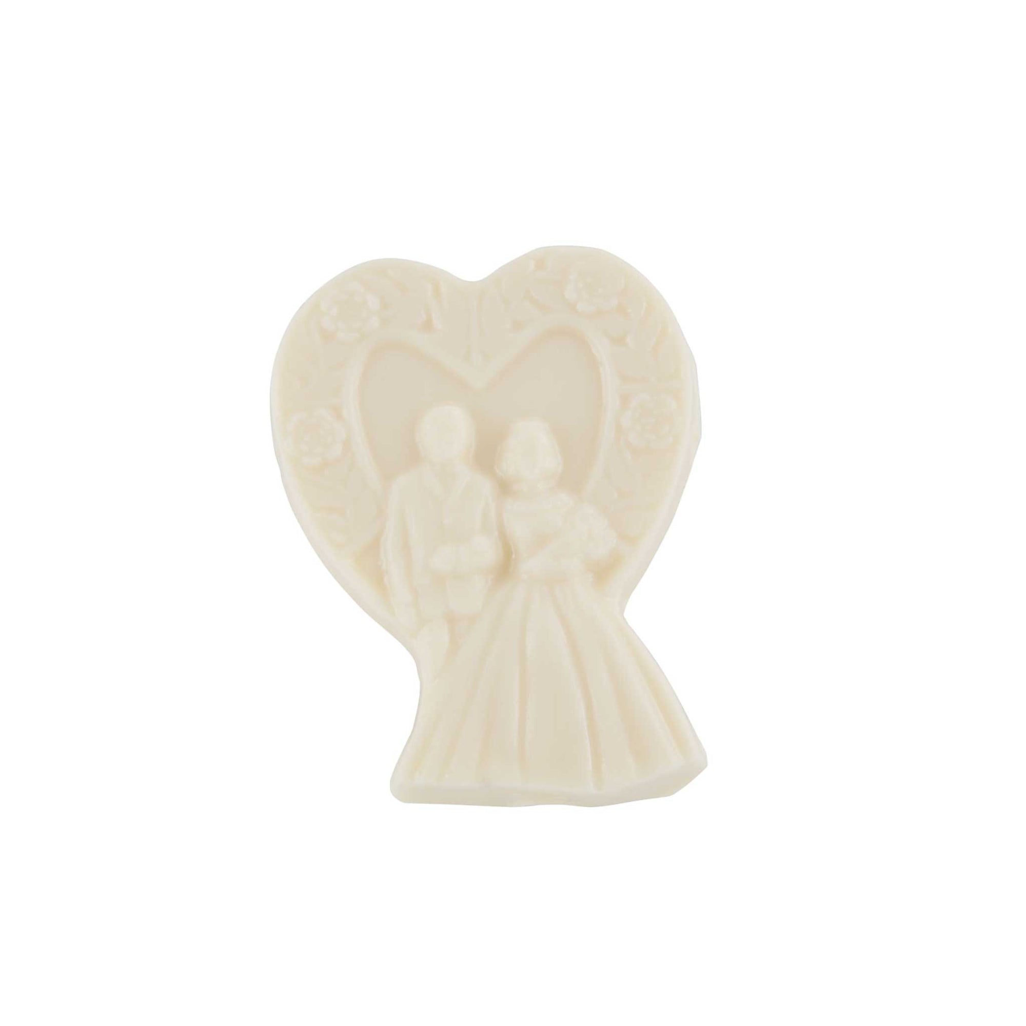 Bride & Groom Floral Heart White 1 oz. 
