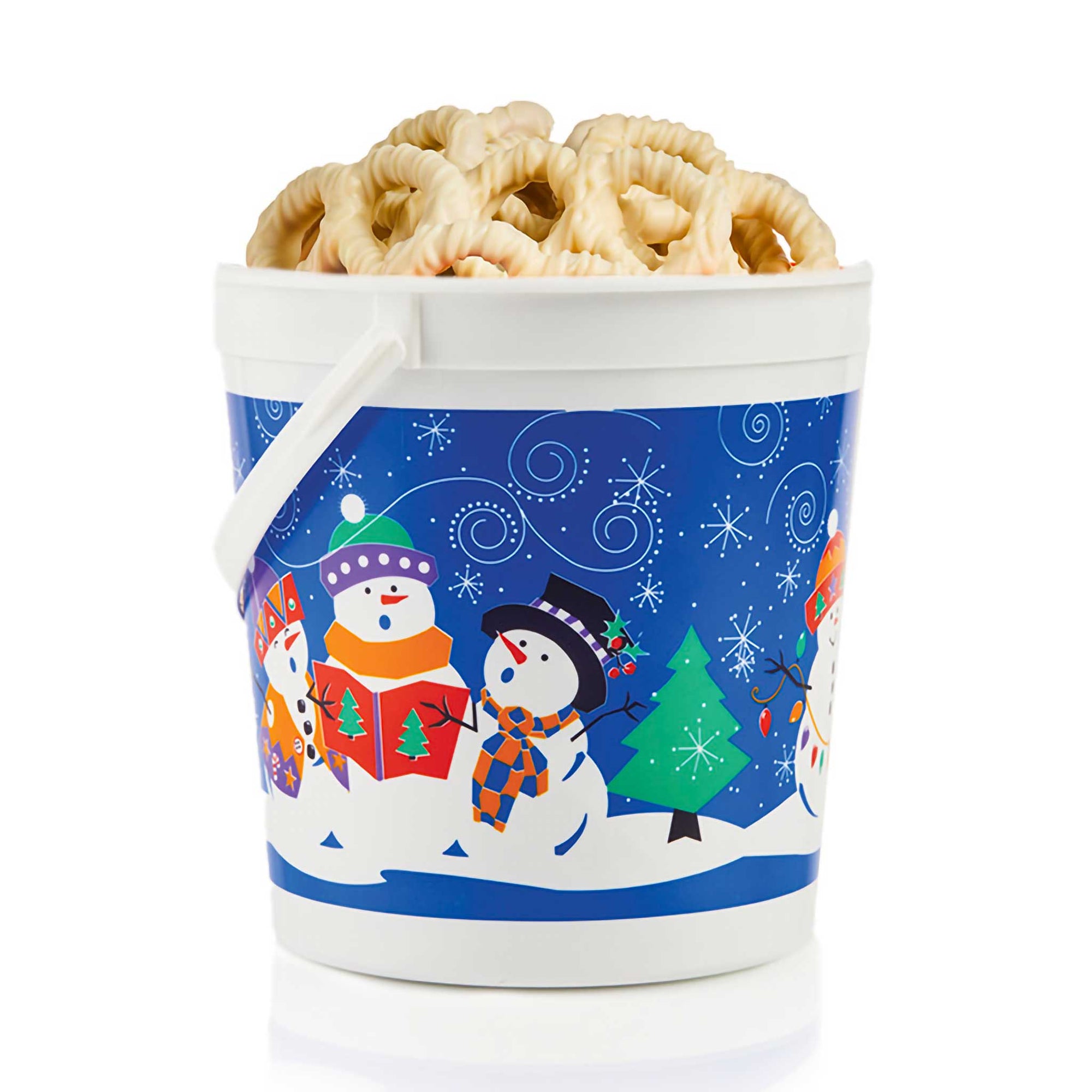 Christmas Pretzel Pail White 16 oz.